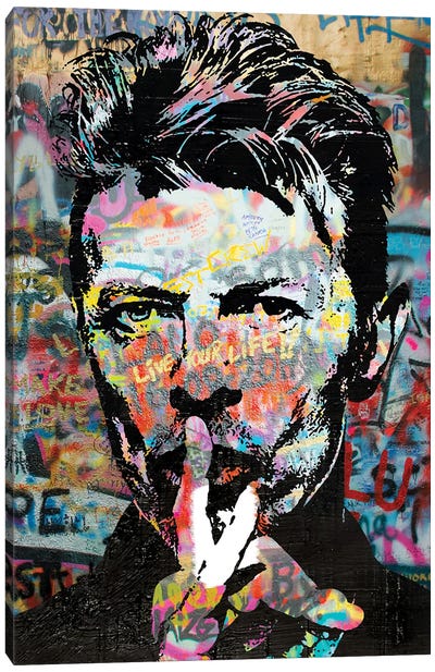 David Bowie Graffiti Pop Art Canvas Art Print - Celebrity Art