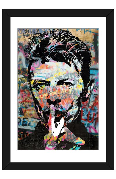 David Bowie Graffiti Pop Art Paper Art Print - Street Art & Graffiti