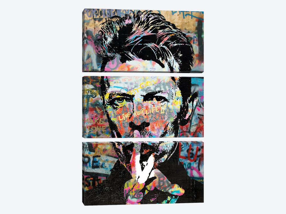 David Bowie Graffiti Pop Art by The Pop Art Factory 3-piece Art Print
