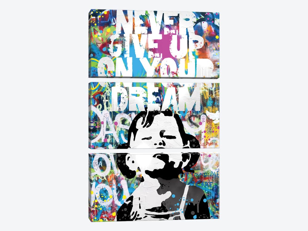 Never Give Up On Your Dream by The Pop Art Factory 3-piece Canvas Wall Art