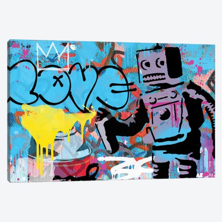 Love Robot Canvas Print #PAF316} by The Pop Art Factory Canvas Print