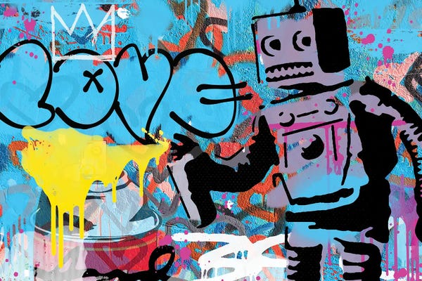Street Art: Love Robot by The Pop Art Factory