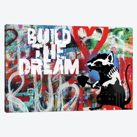 Build The Dream Canvas Print #PAF318} by The Pop Art Factory Canvas Wall Art