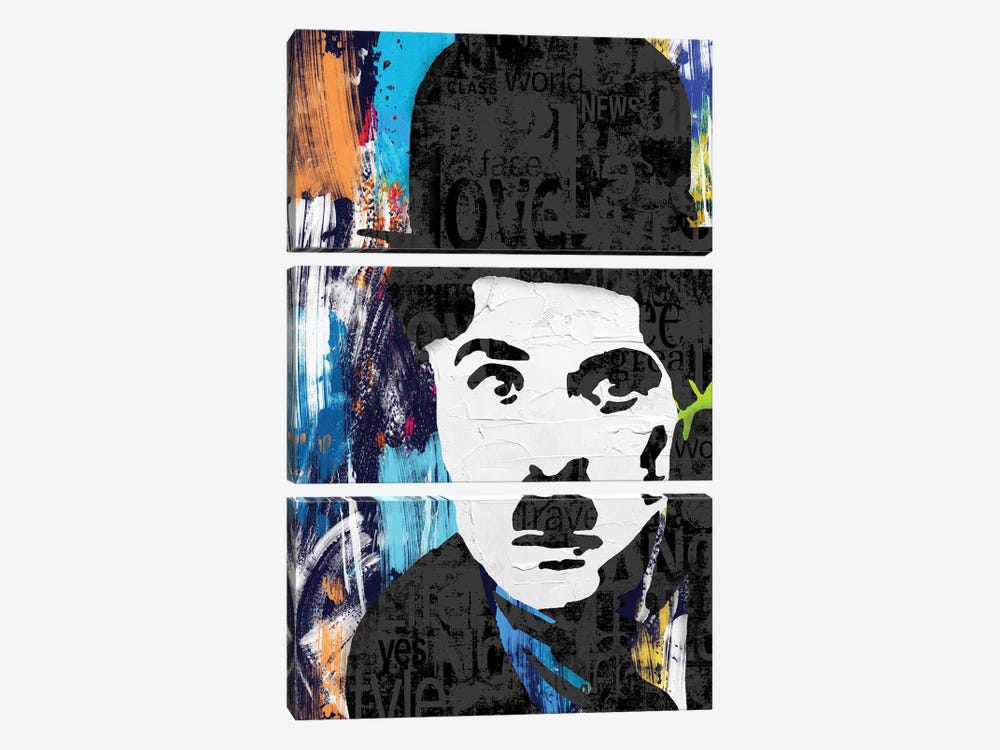 Charlie Chaplin The Tramp by The Pop Art Factory 3-piece Canvas Art Print