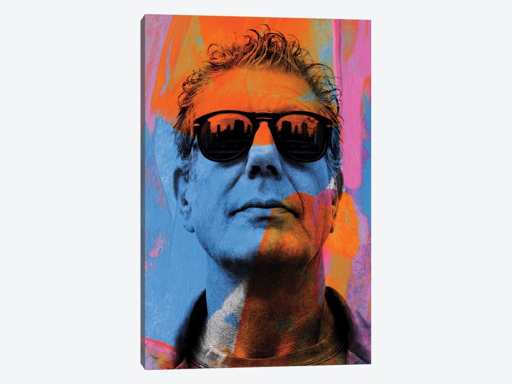 Anthony Bourdain Bright Colors by The Pop Art Factory 1-piece Canvas Print