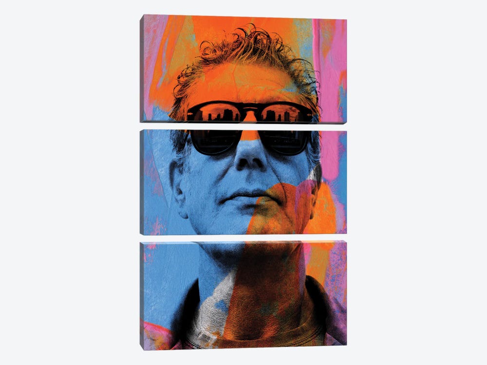 Anthony Bourdain Bright Colors by The Pop Art Factory 3-piece Art Print