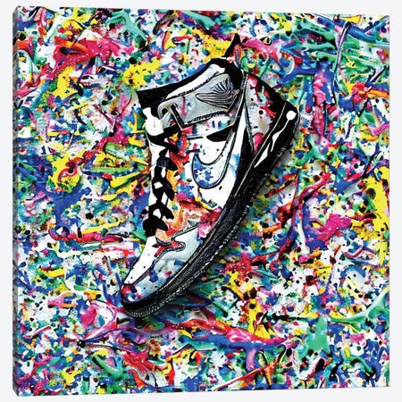 Colorful Basketball Shoes I Canvas Print #PAF327} by The Pop Art Factory Canvas Wall Art