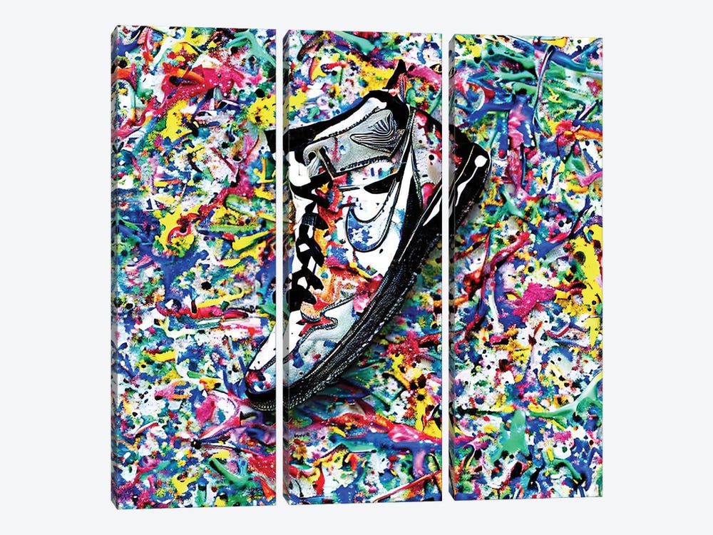 Colorful Basketball Shoes I by The Pop Art Factory 3-piece Canvas Art Print