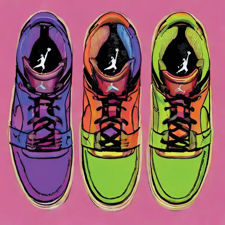 Colorful Basketball Shoes II by The Pop Art Factory wall art