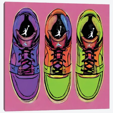 Colorful Basketball Shoes II Canvas Print #PAF328} by The Pop Art Factory Art Print
