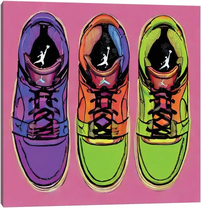 Colorful Basketball Shoes II Canvas Art Print - Sneaker Art