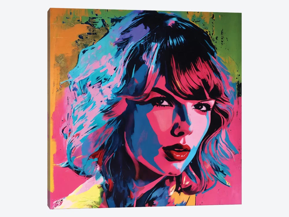 Taylor Swift Pop Art Portrait by The Pop Art Factory 1-piece Canvas Art Print