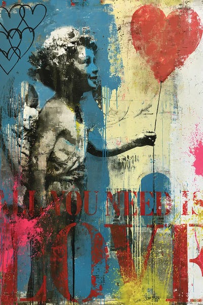 Olivine - Canvas Prints: All You Need Is Cupid by The Pop Art Factory