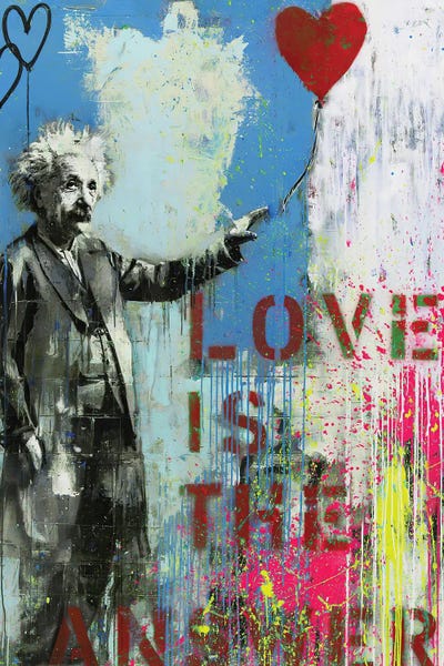 All Blues - Canvas Prints: Love Is The Answer by The Pop Art Factory