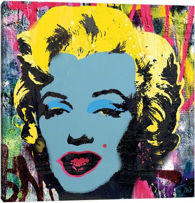 Marilyn Graffiti Canvas Art Print - Similar to Andy Warhol
