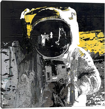Nasa Moon Man Canvas Art Print - Space Exploration Art