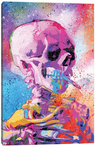Skull Canvas Art Print - Expressive Street Art