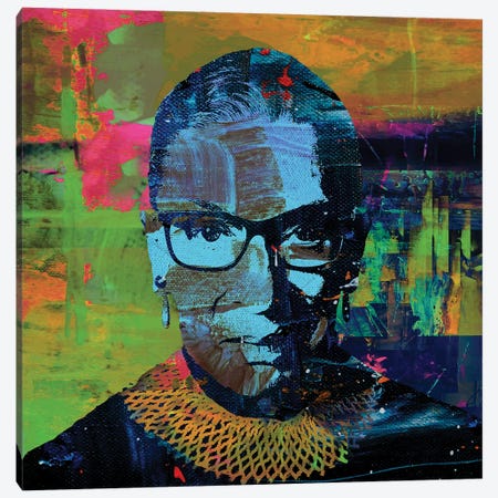 Ruth Bader Ginsburg (RBG) Canvas Print #PAF54} by The Pop Art Factory Canvas Art