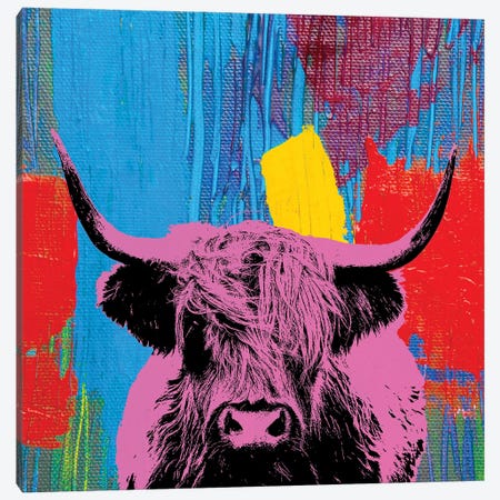 Highland Cow I Canvas Print #PAF62} by The Pop Art Factory Canvas Artwork