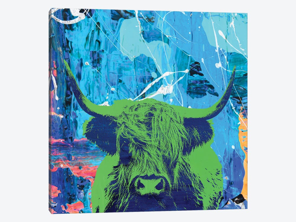 Highland Cow II by The Pop Art Factory 1-piece Canvas Art Print
