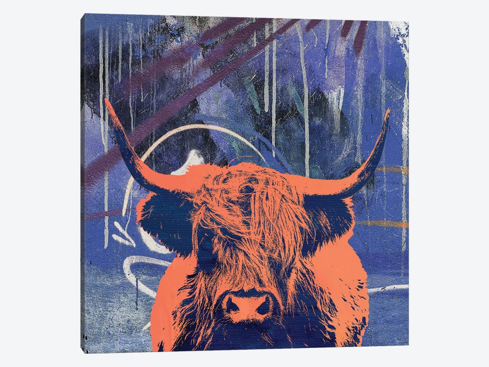 Highland Cow IV by The Pop Art Factory 1-piece Canvas Print