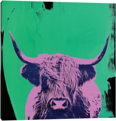 Highland Cow V Canvas Art Print - The Pop Art Factory