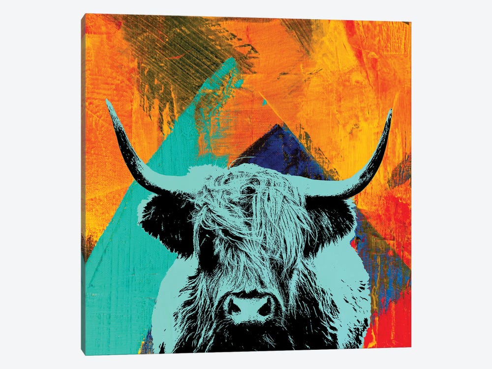 Highland Cow VI by The Pop Art Factory 1-piece Canvas Art Print