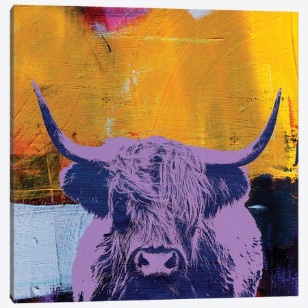 Highland Cow VII Canvas Print #PAF68} by The Pop Art Factory Canvas Art