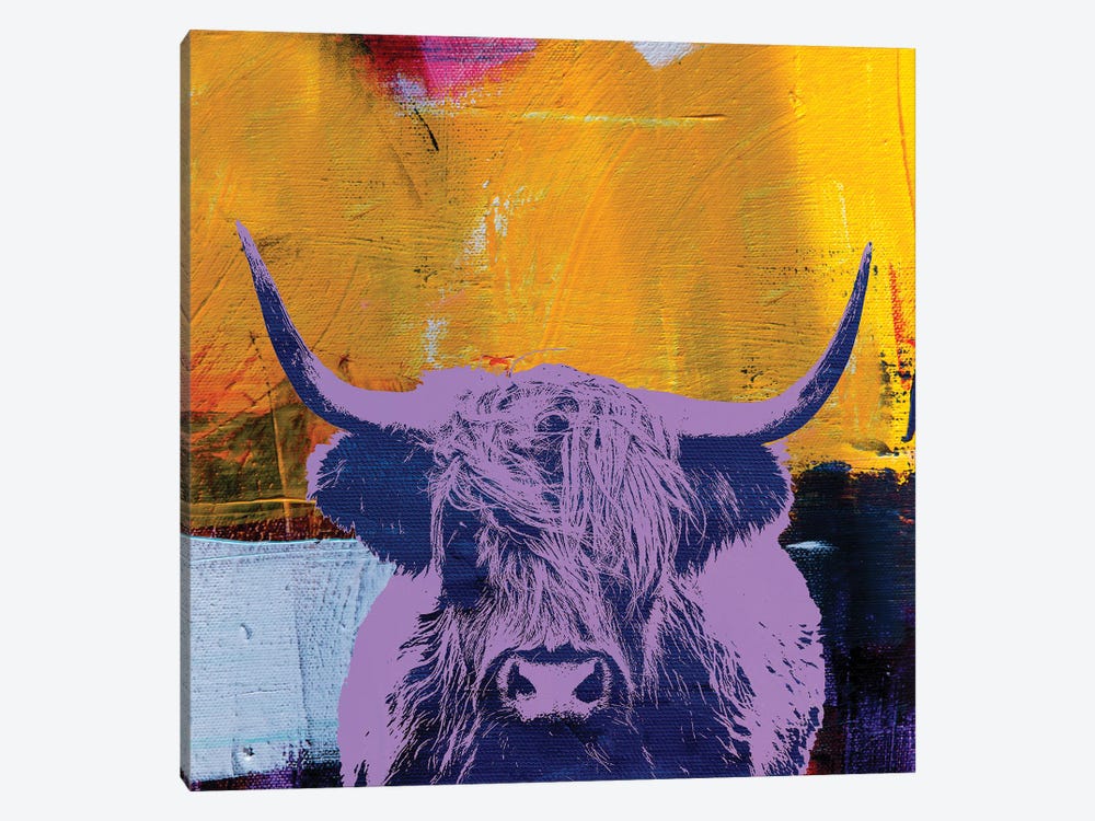 Highland Cow VII by The Pop Art Factory 1-piece Canvas Wall Art