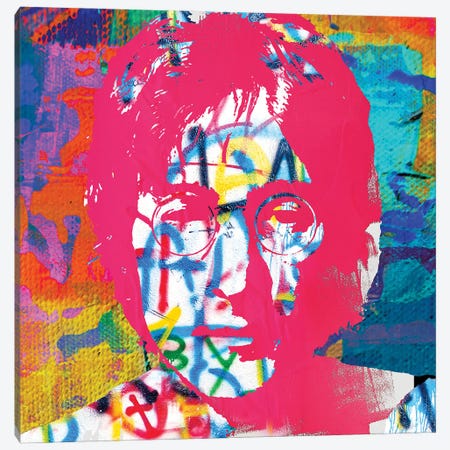 Magenta Lennon Canvas Print #PAF69} by The Pop Art Factory Canvas Artwork
