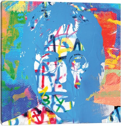 Cyan Lennon Canvas Art Print - John Lennon