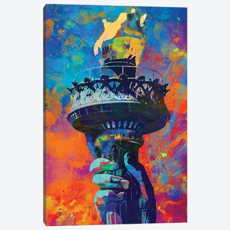 Liberty Torch Canvas Print #PAF83} by The Pop Art Factory Canvas Art