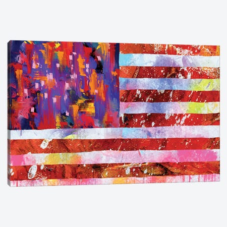 American Flag Canvas Print #PAF87} by The Pop Art Factory Canvas Art Print