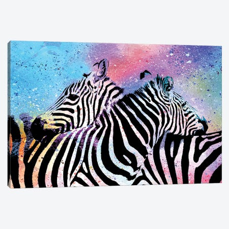 Zebras Canvas Print #PAF89} by The Pop Art Factory Canvas Artwork