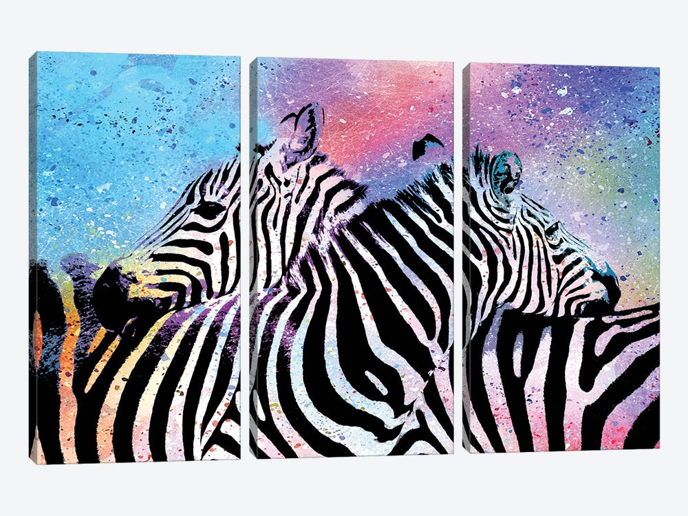 Zebras by The Pop Art Factory 3-piece Canvas Art Print
