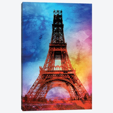 Eiffel Tower Under Construction Canvas Print #PAF96} by The Pop Art Factory Canvas Wall Art