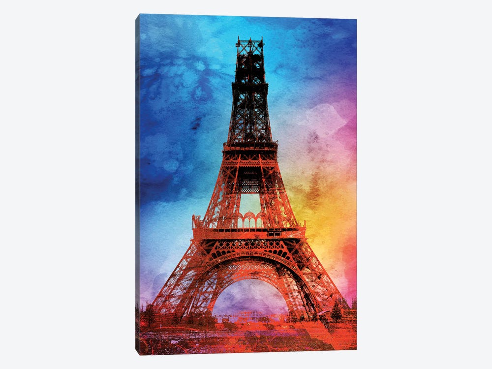 Eiffel Tower Under Construction by The Pop Art Factory 1-piece Canvas Print