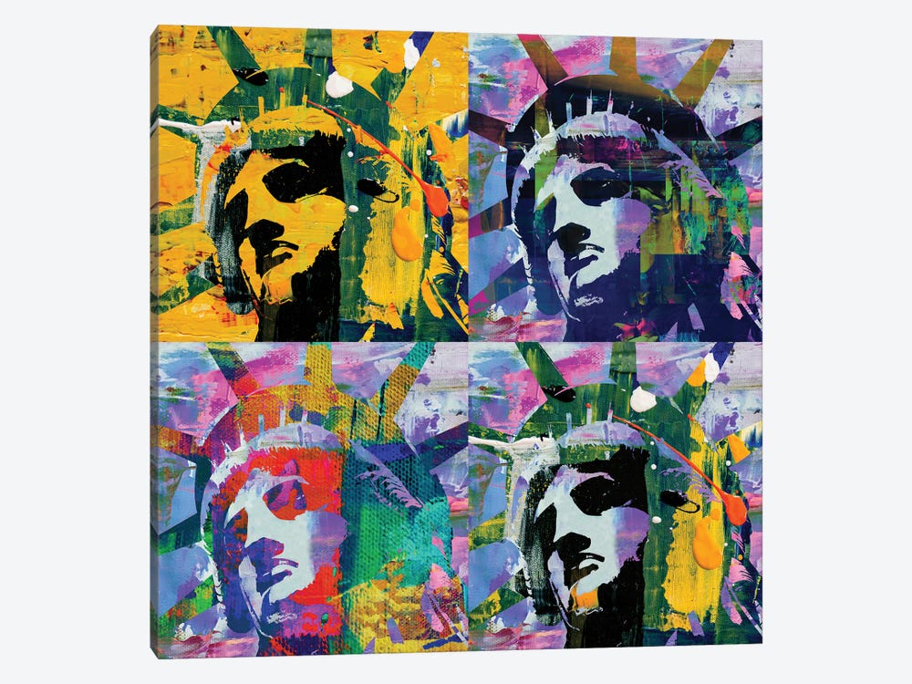 Statue Of Liberty Quadrant by The Pop Art Factory 1-piece Canvas Artwork