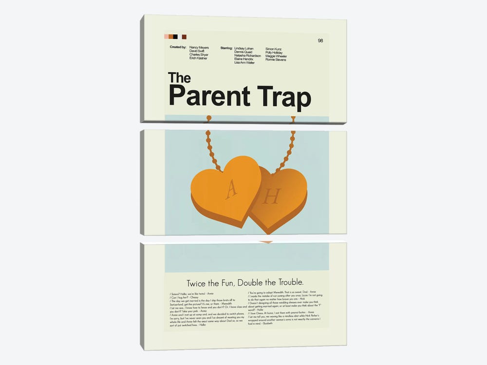 The Parent Trap by Prints and Giggles by Erin Hagerman 3-piece Canvas Art