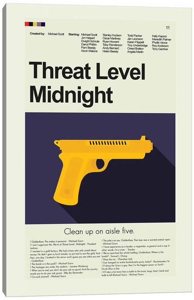 Threat Level Midnight Canvas Art Print - Prints And Giggles by Erin Hagerman