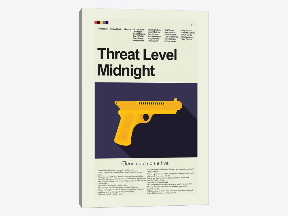 Threat Level Midnight by Prints and Giggles by Erin Hagerman 1-piece Art Print
