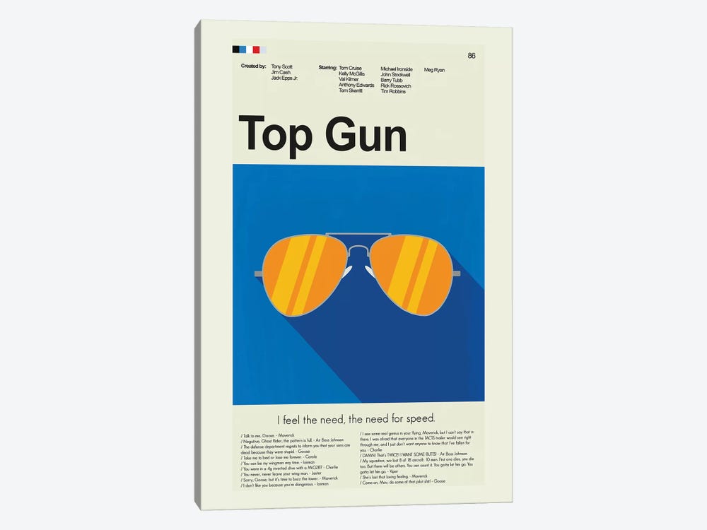Top Gun by Prints and Giggles by Erin Hagerman 1-piece Canvas Wall Art