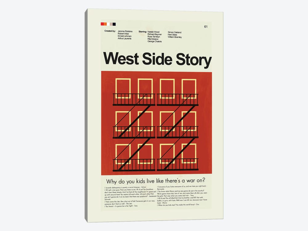West Side Story by Prints and Giggles by Erin Hagerman 1-piece Canvas Art Print