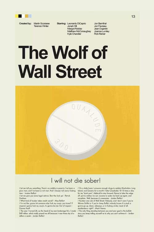 Wolf Of Wall Street by Prints and Giggles by Erin Hagerman wall art