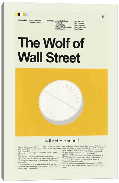 Wolf Of Wall Street Canvas Art Print - Prints And Giggles by Erin Hagerman