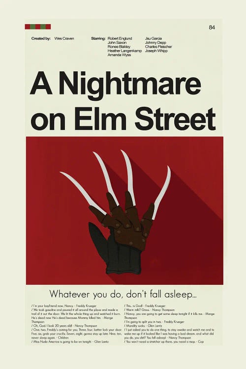 A Nightmare On Elm Street by Prints and Giggles by Erin Hagerman wall art