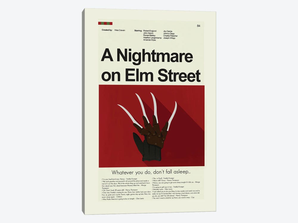 A Nightmare On Elm Street by Prints and Giggles by Erin Hagerman 1-piece Canvas Art