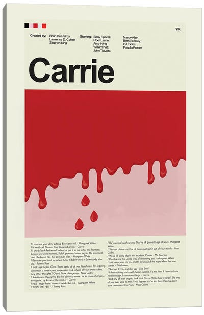 Carrie Canvas Art Print - Horror Minimalist Movie Posters