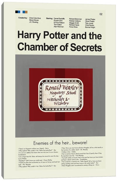 Chamber Of Secrets Canvas Art Print - Fantasy Minimalist Movie Posters