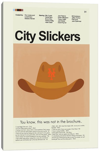City Slickers Canvas Art Print - Comedy Minimalist Movie Posters